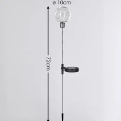 Lampe Solaire Hilda Led Chrome, Transparent, 20 Lumieres