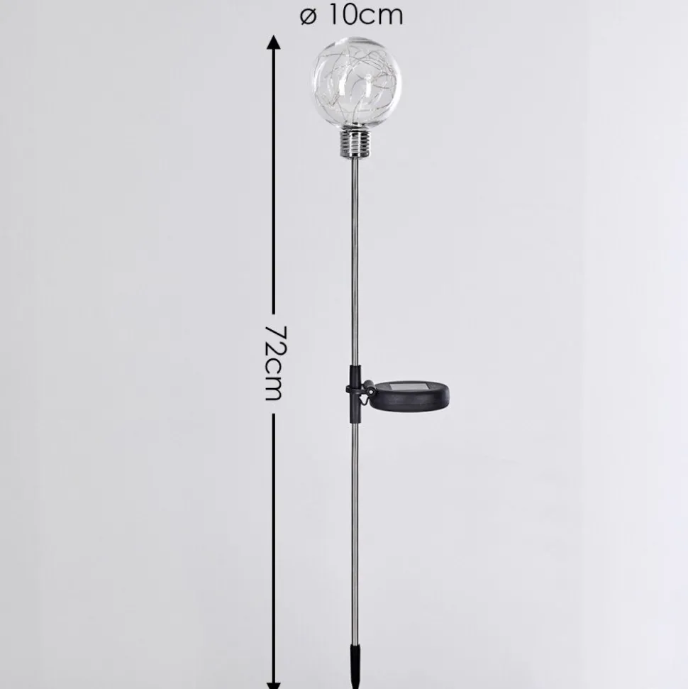 Lampe Solaire Hilda Led Chrome, Transparent, 20 Lumieres