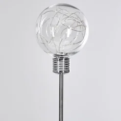 Lampe Solaire Hilda Led Chrome, Transparent, 20 Lumieres
