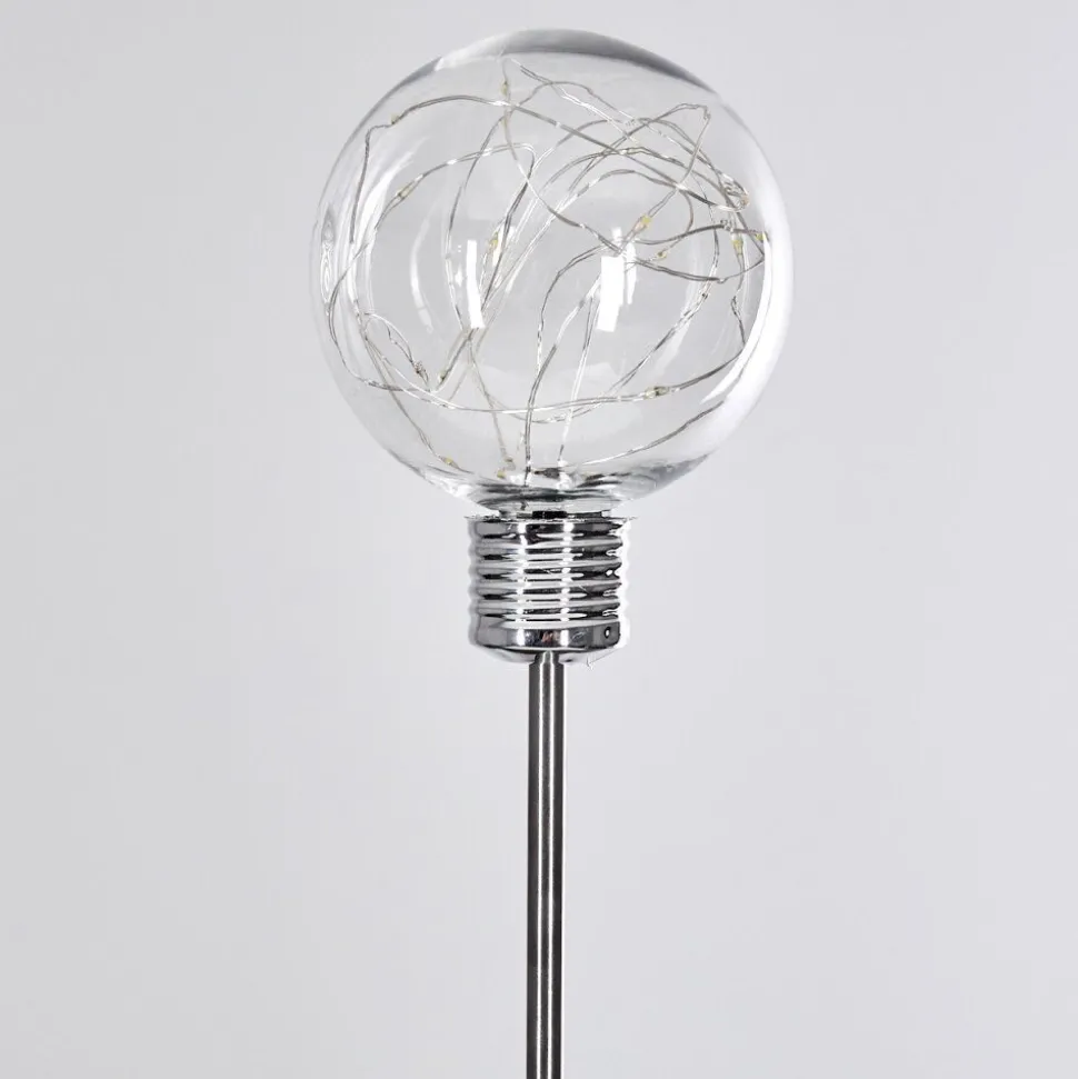 Lampe Solaire Hilda Led Chrome, Transparent, 20 Lumieres