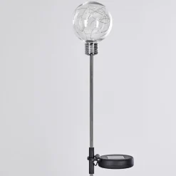 Lampe Solaire Hilda Led Chrome, Transparent, 20 Lumieres