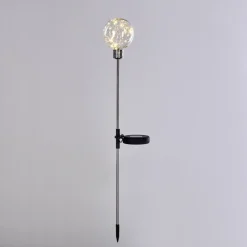 Lampe Solaire Hilda Led Chrome, Transparent, 20 Lumieres