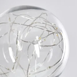 Lampe Solaire Hilda Led Chrome, Transparent, 20 Lumieres
