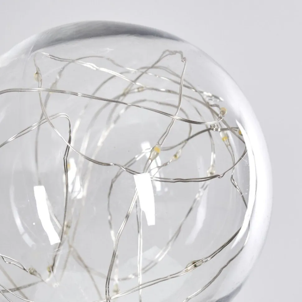 Lampe Solaire Hilda Led Chrome, Transparent, 20 Lumieres