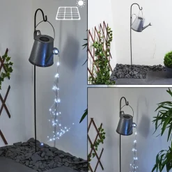 Lampe Solaire Isernia Led Rouille, Argente, 80 Lumieres