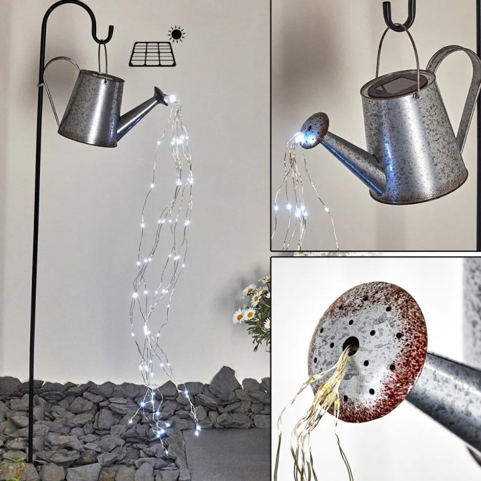 Lampe Solaire Isernia Led Noir, 80 Lumieres