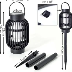 Lampe Solaire Joinville Led Noir, 1 Lumiere