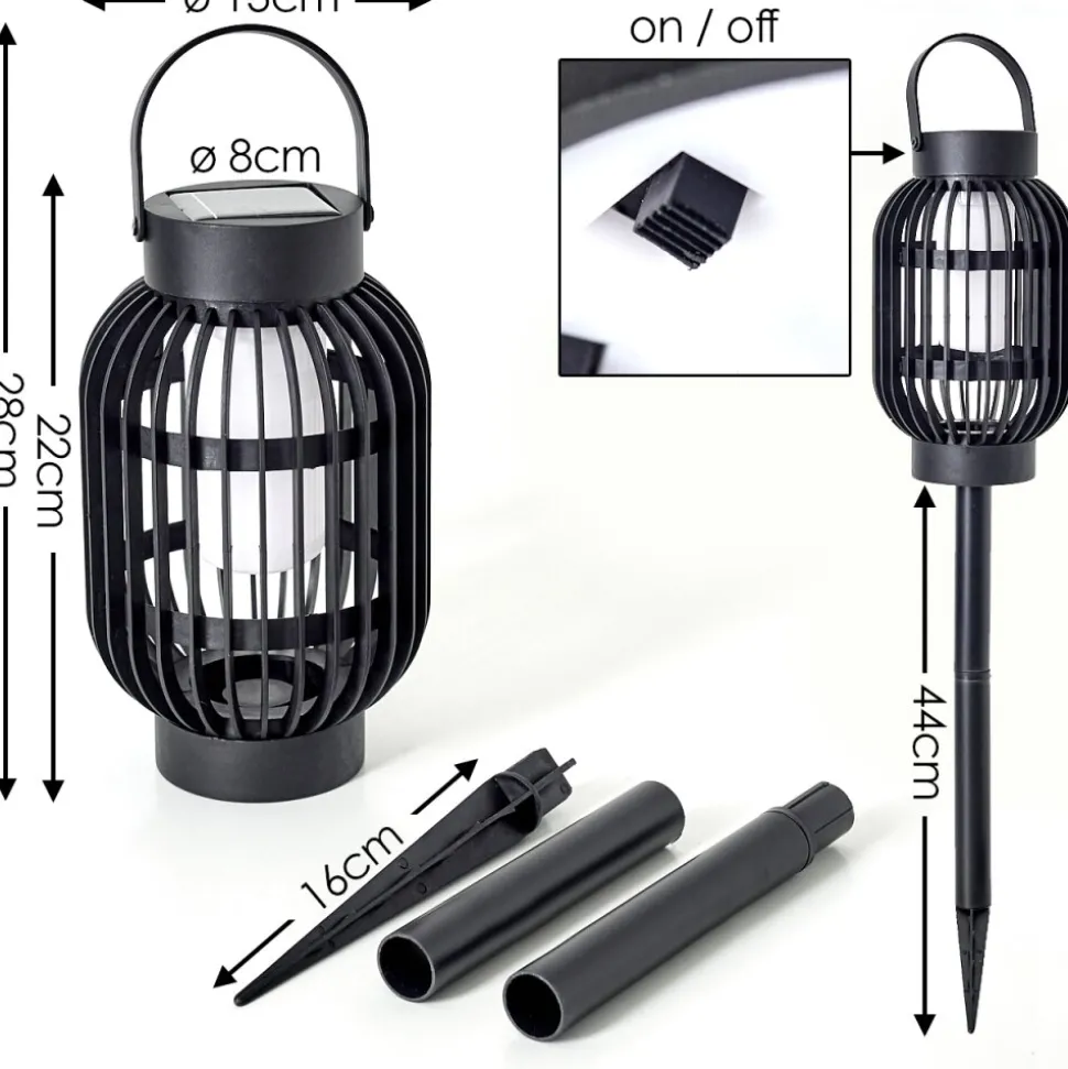 Lampe Solaire Joinville Led Noir, 1 Lumiere