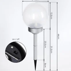Lampe Solaire Kanganbou Led Nickel Mat, 18 Lumieres