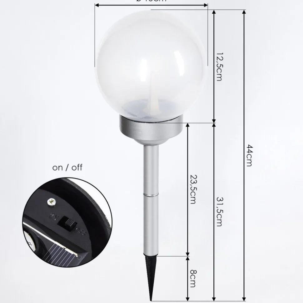 Lampe Solaire Kanganbou Led Nickel Mat, 18 Lumieres