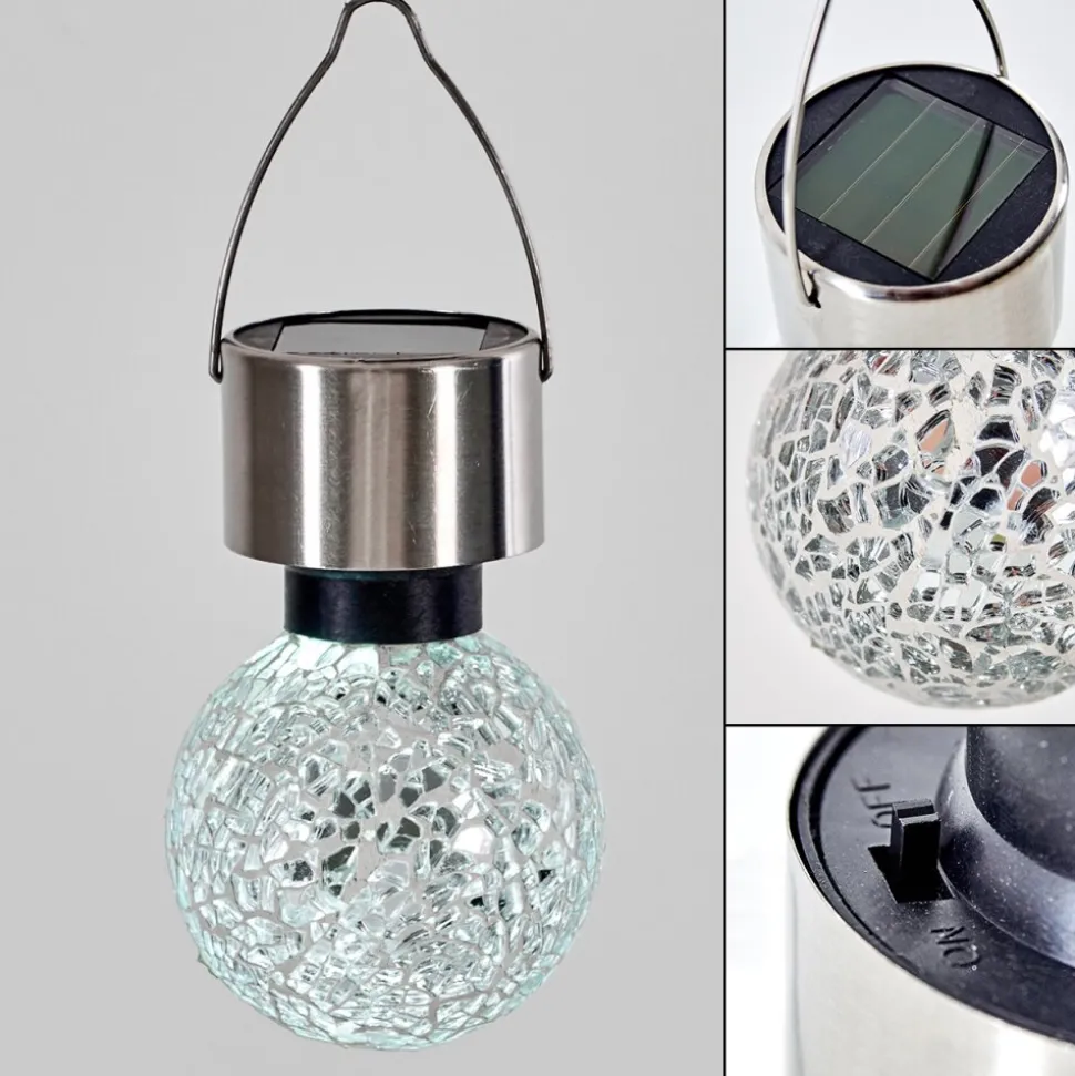 Lampe Solaire Ledoux Acier Inoxydable, 1 Lumiere