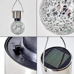 Lampe Solaire Ledoux Acier Inoxydable, 1 Lumiere