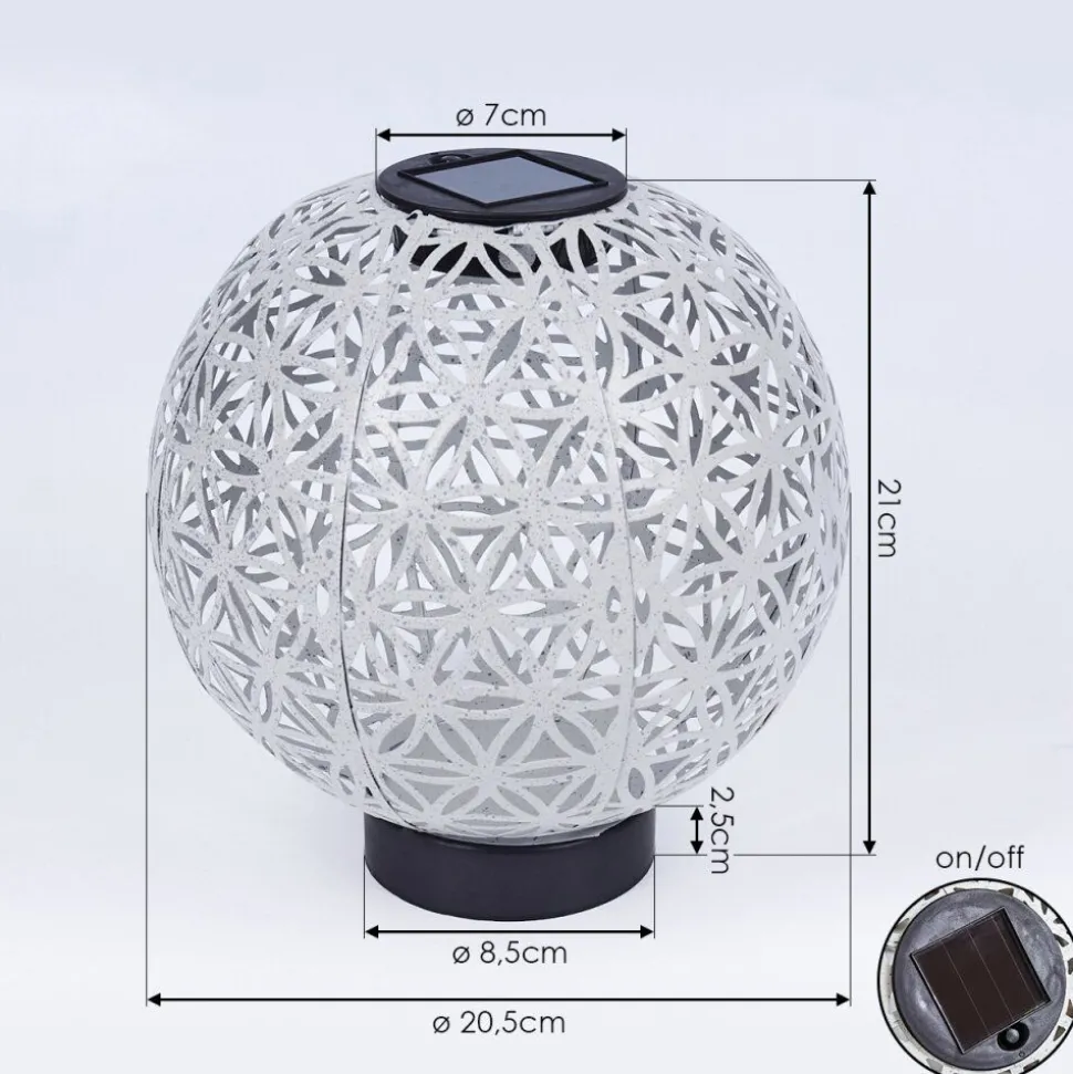 Lampe Solaire Leonard Led Noir, Blanc, 1 Lumiere