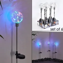 Lampe Solaire Liberec Led Argente, 1 Lumiere, Changeur De Couleurs