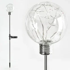Lampe Solaire Liberec Led Argente, 1 Lumiere, Changeur De Couleurs