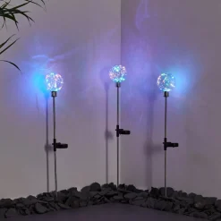 Lampe Solaire Liberec Led Argente, 1 Lumiere, Changeur De Couleurs