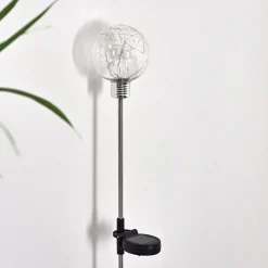 Lampe Solaire Liberec Led Argente, 1 Lumiere, Changeur De Couleurs