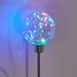 Lampe Solaire Liberec Led Argente, 1 Lumiere, Changeur De Couleurs