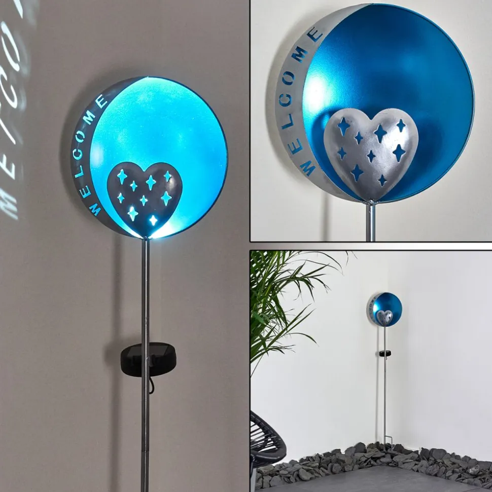 Lampe Solaire Lodz Led Bleu, Noir, 1 Lumiere