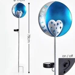 Lampe Solaire Lodz Led Bleu, Noir, 1 Lumiere