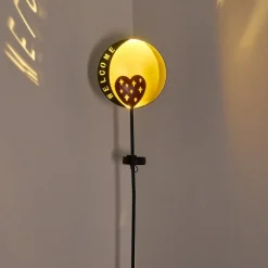 Lampe Solaire Lodz Led Rouge, Noir Dore, 1 Lumiere