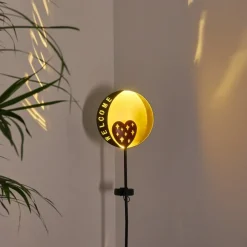 Lampe Solaire Lodz Led Rouge, Noir Dore, 1 Lumiere