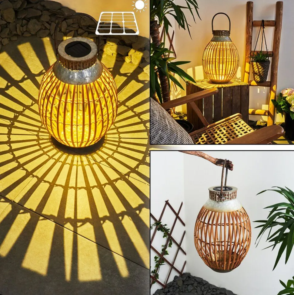 Lampe Solaire Mazomanie Led Bois Clair, Rouille, 1 Lumiere