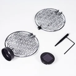Lampe Solaire Mesan Led Noir, Argente, 1 Lumiere