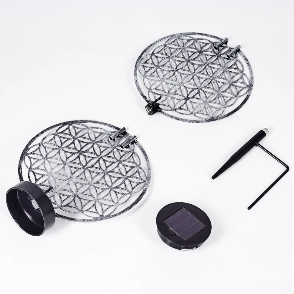 Lampe Solaire Mesan Led Noir, Argente, 1 Lumiere