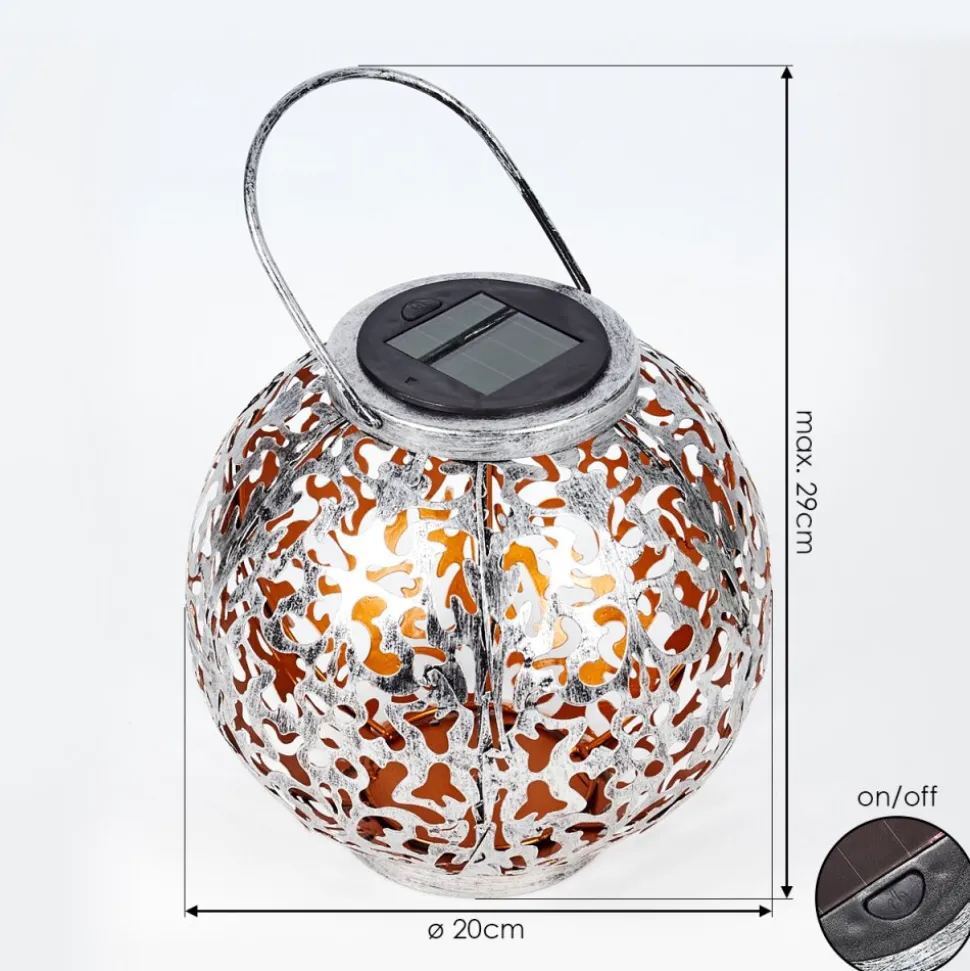 Lampe Solaire Moreland Led Cuivre, Noir, Argente, 1 Lumiere