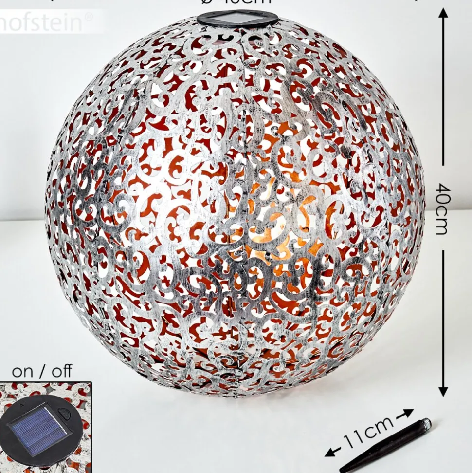 Lampe Solaire Paradiski Led Cuivre, Argente, 1 Lumiere