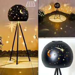 Lampe Solaire Paralia Led Noir, 1 Lumiere