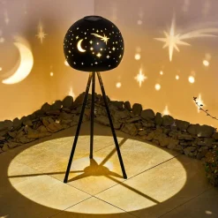 Lampe Solaire Paralia Led Noir, 1 Lumiere