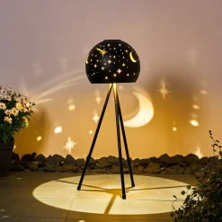 Lampe Solaire Paralia Led Noir, 1 Lumiere
