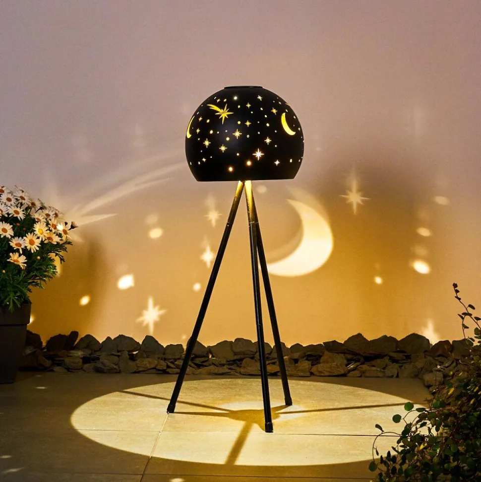 Lampe Solaire Paralia Led Noir, 1 Lumiere