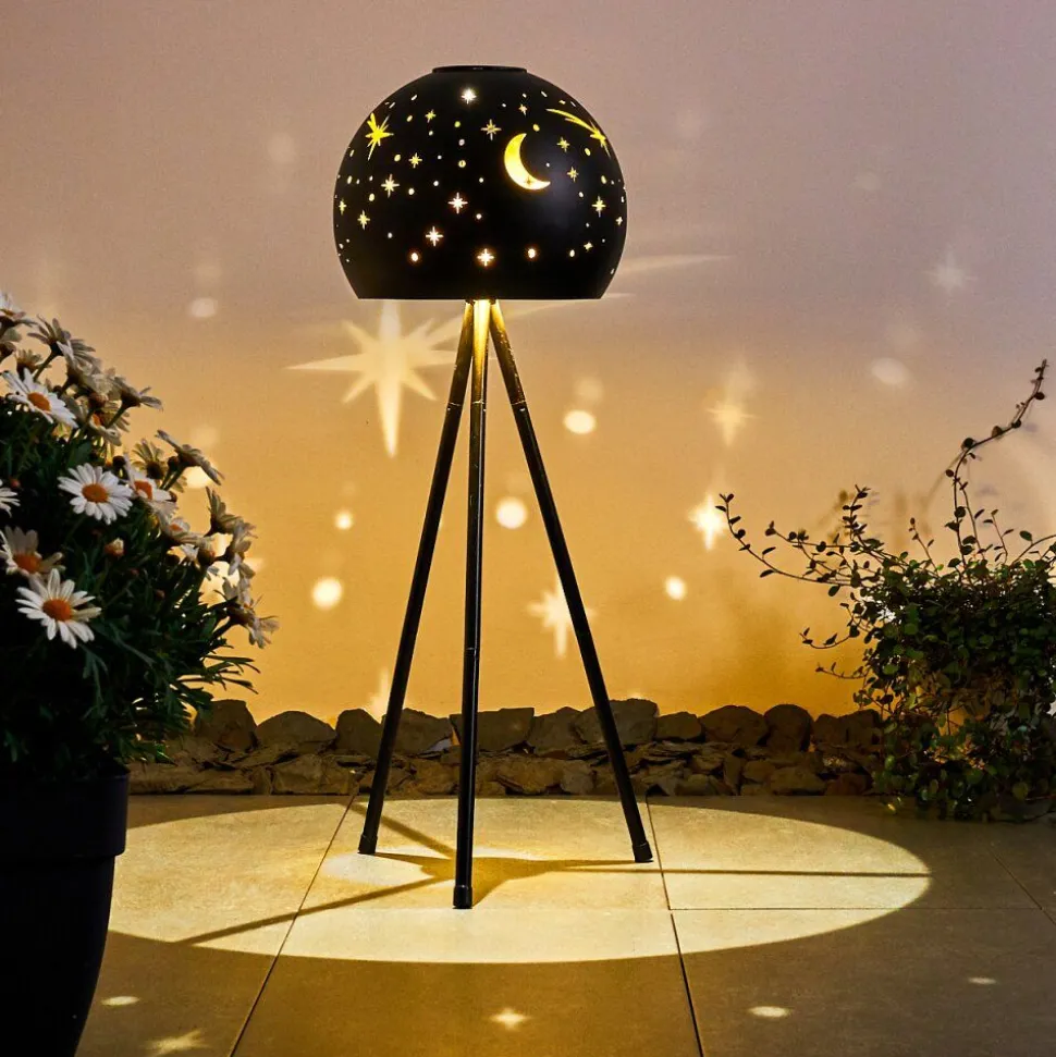 Lampe Solaire Paralia Led Noir, 1 Lumiere