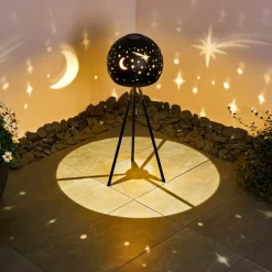 Lampe Solaire Paralia Led Noir, 1 Lumiere