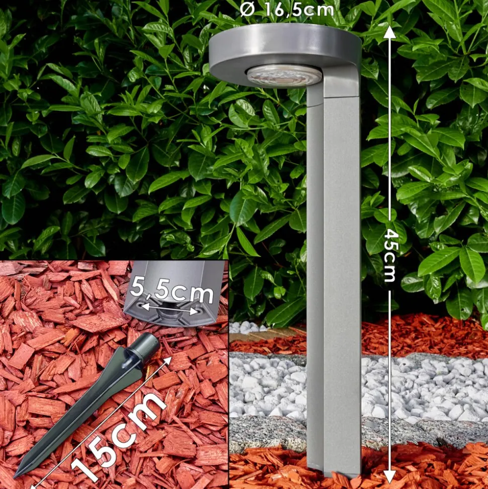 Lampe Solaire Portmore Led Gris, 1 Lumiere