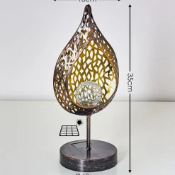 Lampe Solaire Protaras Led Noir Dore, 1 Lumiere