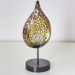 Lampe Solaire Protaras Led Noir Dore, 1 Lumiere