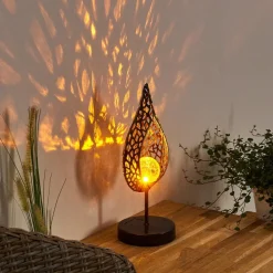 Lampe Solaire Protaras Led Noir Dore, 1 Lumiere