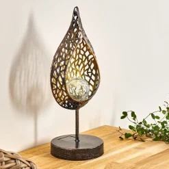 Lampe Solaire Protaras Led Noir Dore, 1 Lumiere