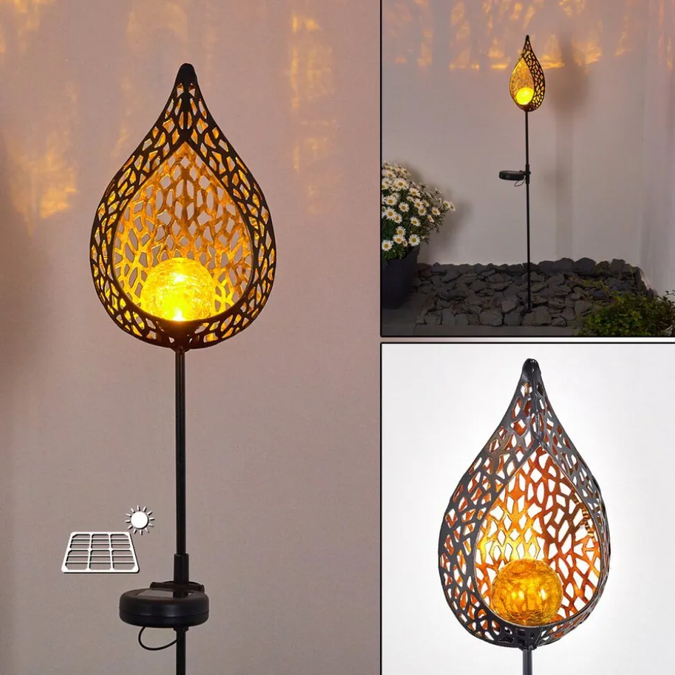 Lampe Solaire Protaras Led Cuivre, Noir, 1 Lumiere