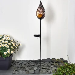 Lampe Solaire Protaras Led Cuivre, Noir, 1 Lumiere