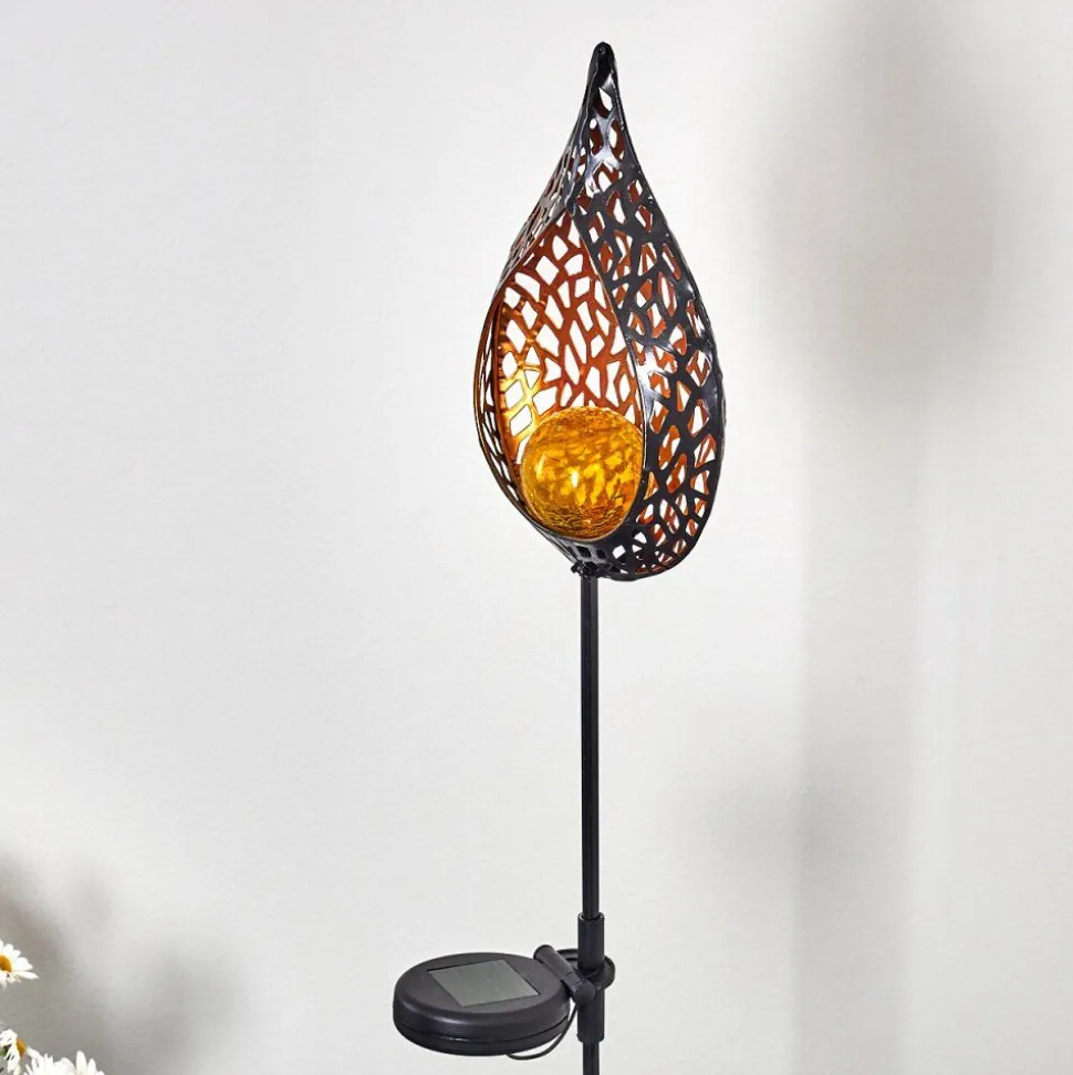 Lampe Solaire Protaras Led Cuivre, Noir, 1 Lumiere