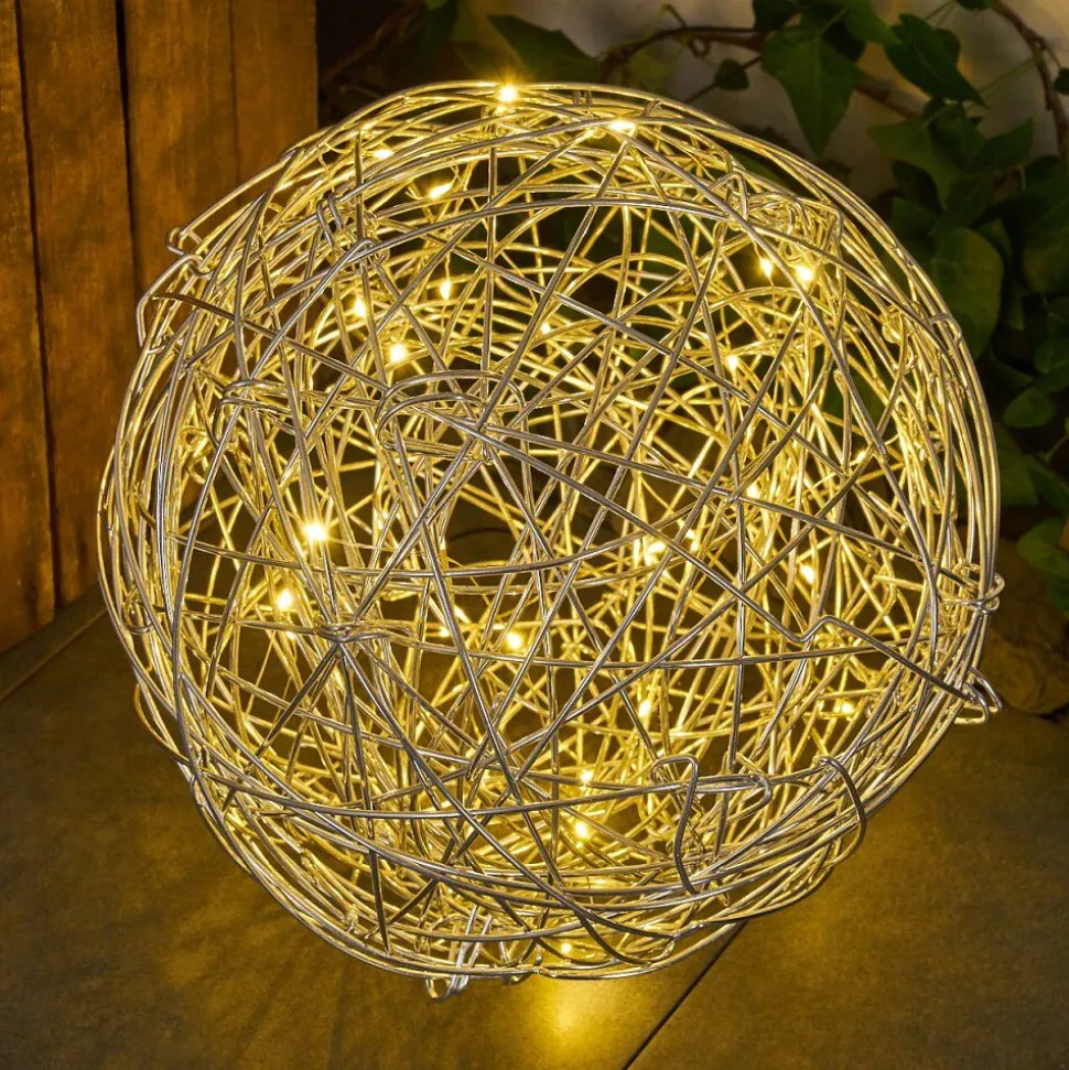 Lampe Solaire Rapallo Led Argente, 30 Lumieres