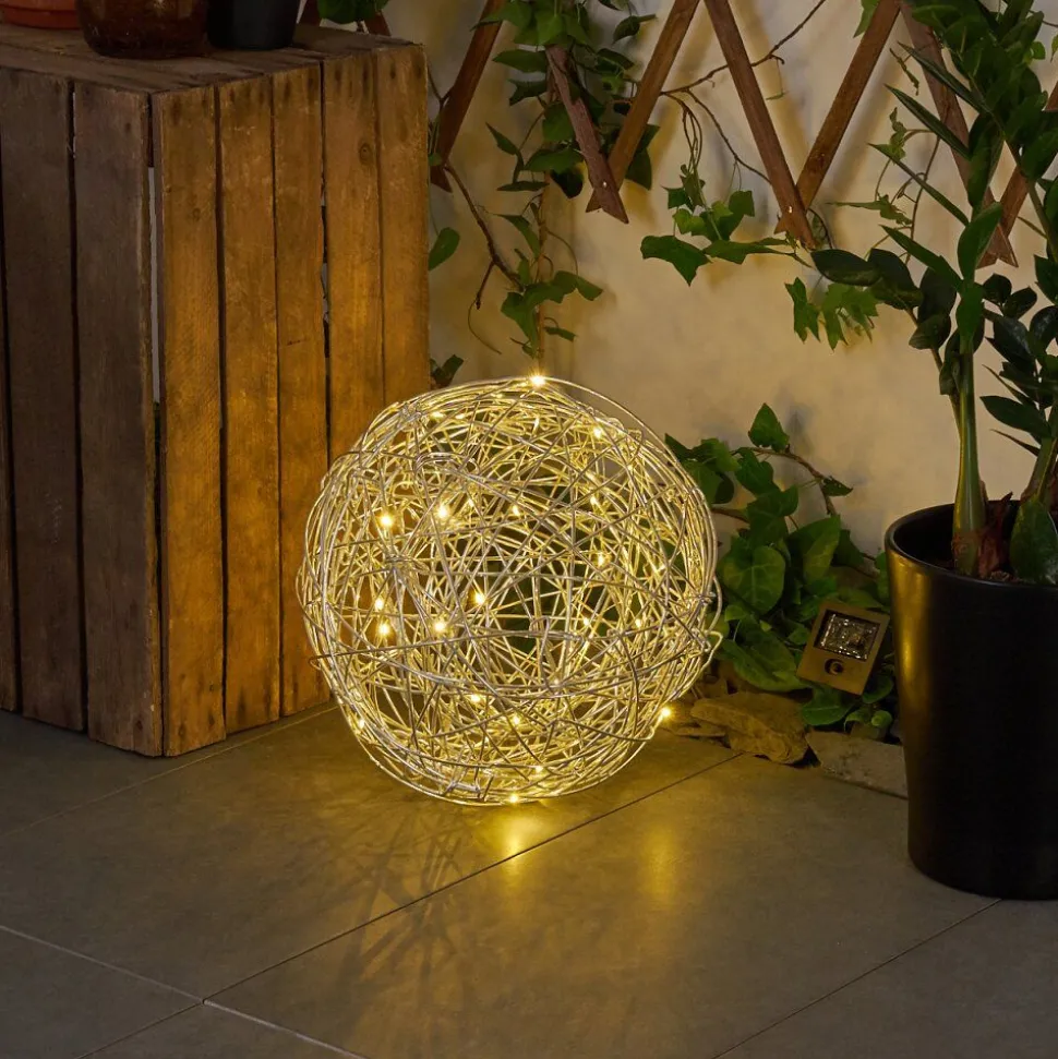 Lampe Solaire Rapallo Led Argente, 30 Lumieres