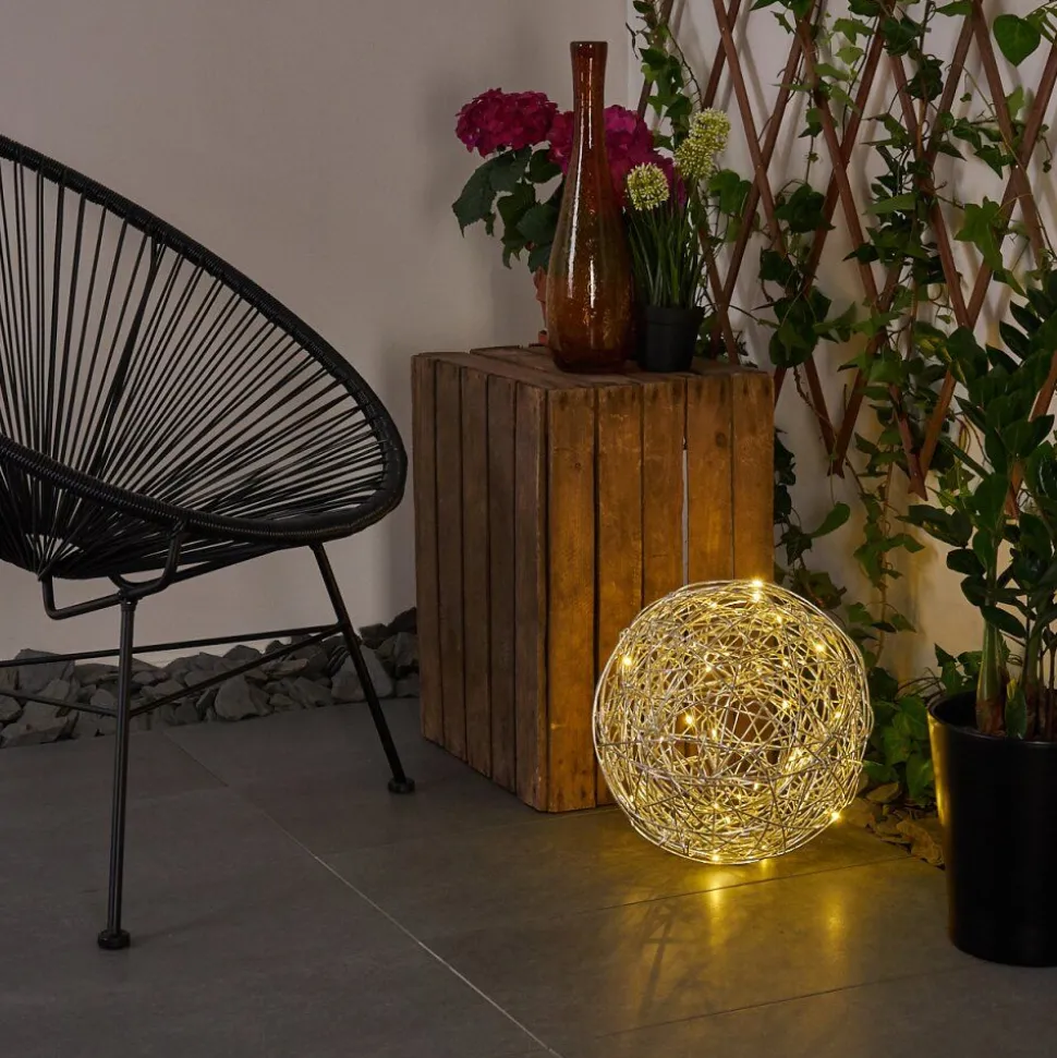 Lampe Solaire Rapallo Led Argente, 30 Lumieres