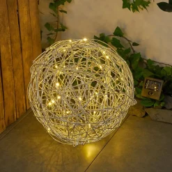 Lampe Solaire Rapallo Led Argente, 30 Lumieres
