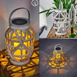 Lampe Solaire Roanoke Led Gris, 1 Lumiere